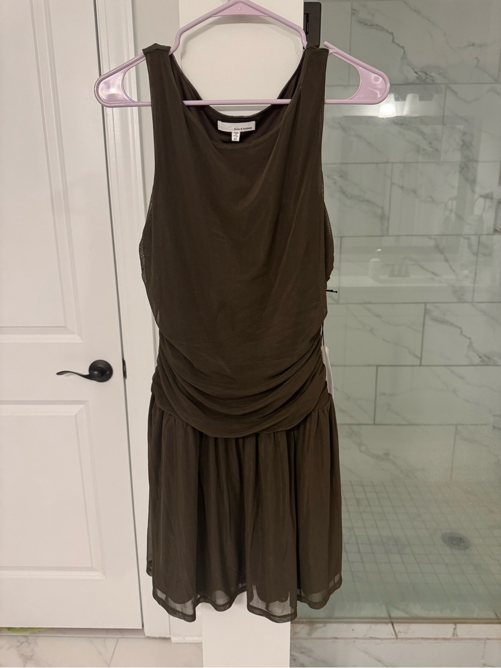 june & hudson Olive Brown Sleeveless Mini Dress